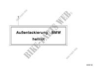 Hinweisschild Aussenlack uni für BMW 318is 1989
