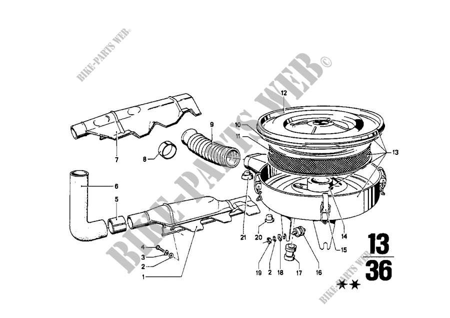 Ansauggeräuschdämpfer/Filtereinsatz für BMW 1600