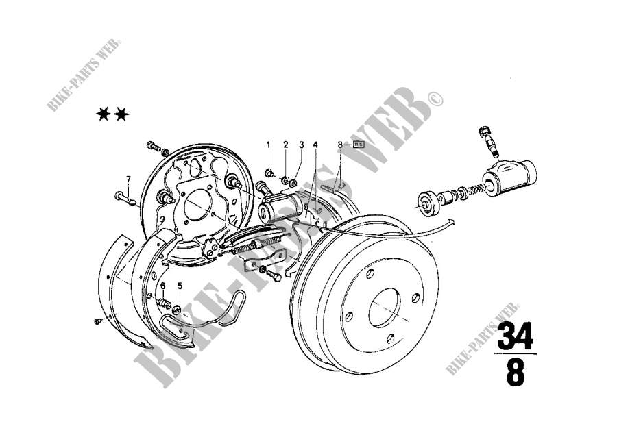 Hinterradbremse Trommelbremse für BMW 2000
