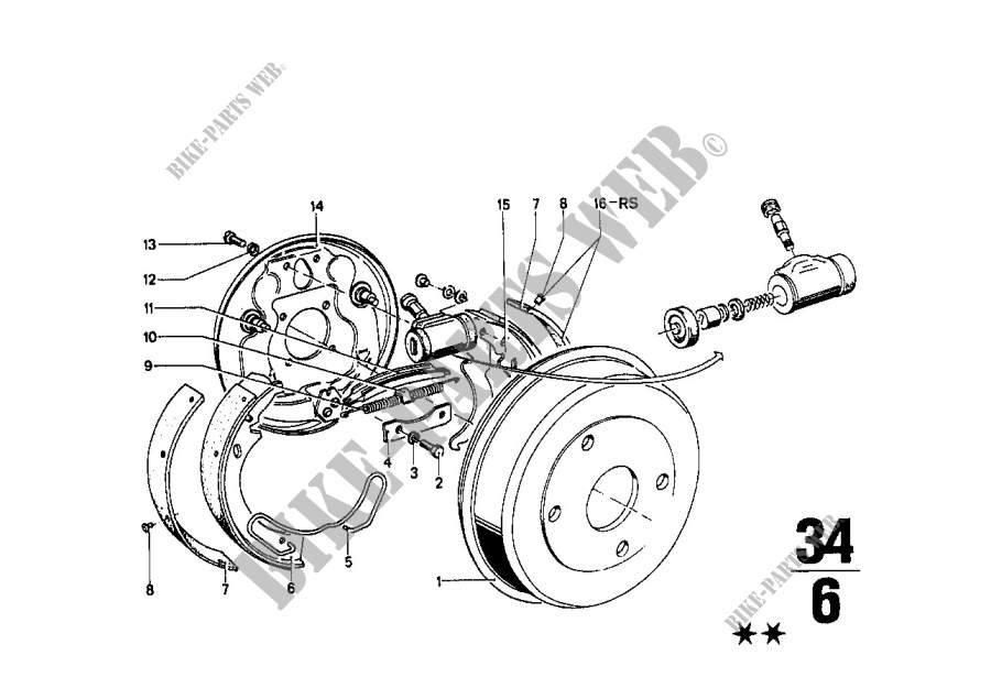 Hinterradbremse Trommelbremse für BMW 1600