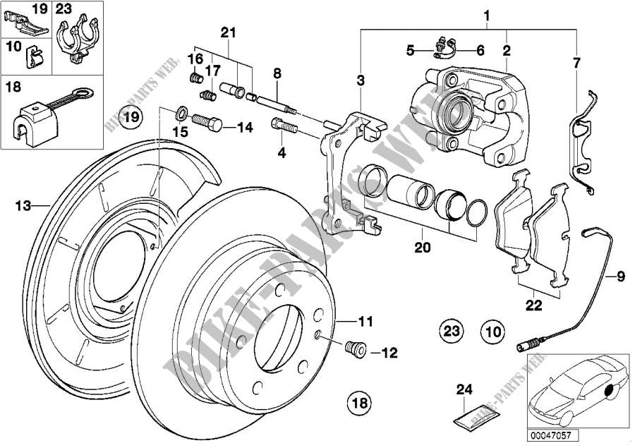 Hinterradbremse Bremsbelag Fühler für BMW 540i