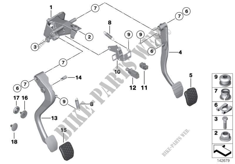 Fusshebel/Bremslichtschalter für BMW 318Ci