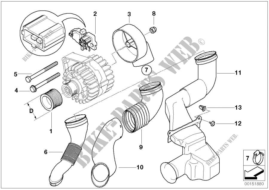 Generator Einzelteile 120A Bosch für BMW 325Ci