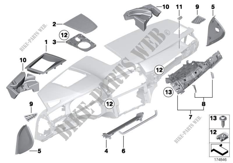 Anbauteile Instrumententafel oben für BMW 740i