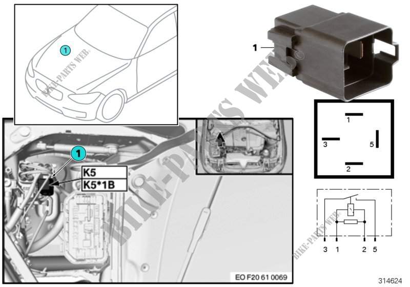 Relais Elektrolüfter Motor K5 für BMW 440i