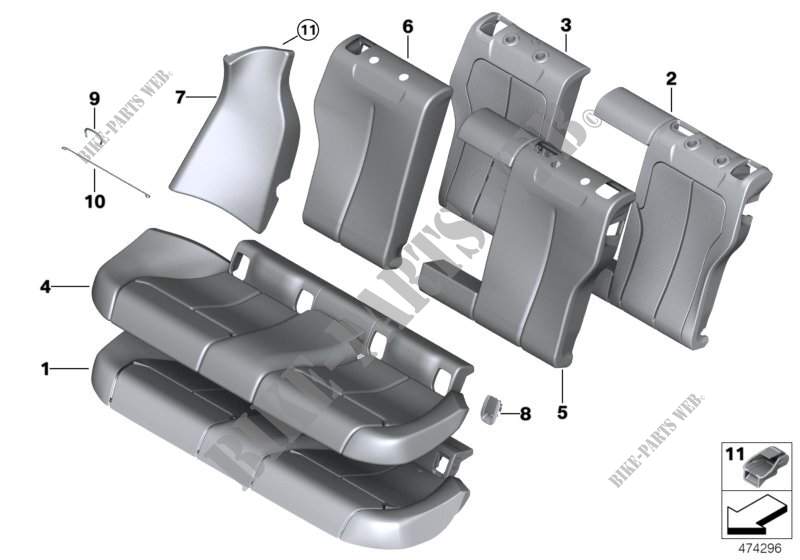 Sitz hinten Polster und Bezug Basissitz für BMW 440i