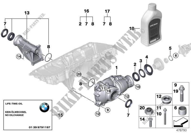 Vorderachsgetriebe Einzelteile Allrad für BMW X5 3.0si