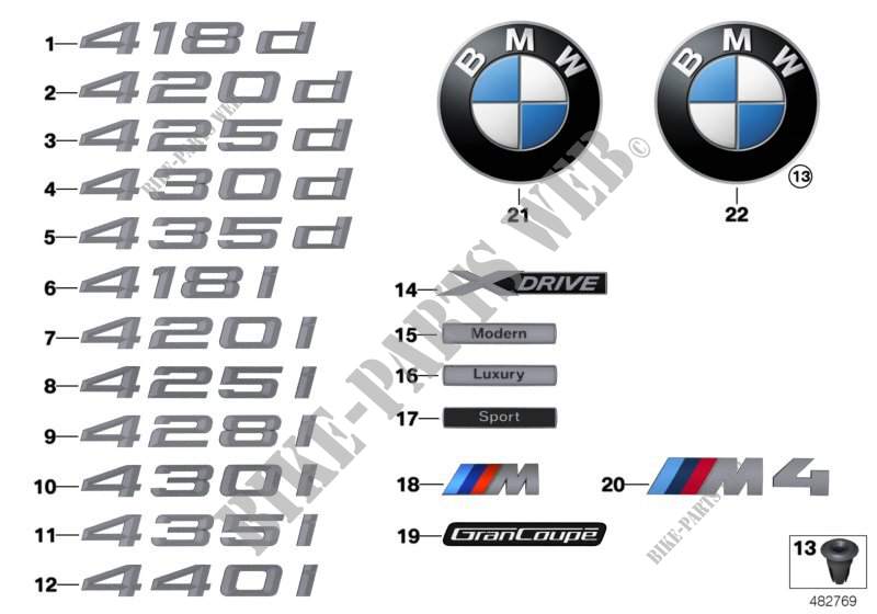Embleme / Schriftzüge für BMW 418i